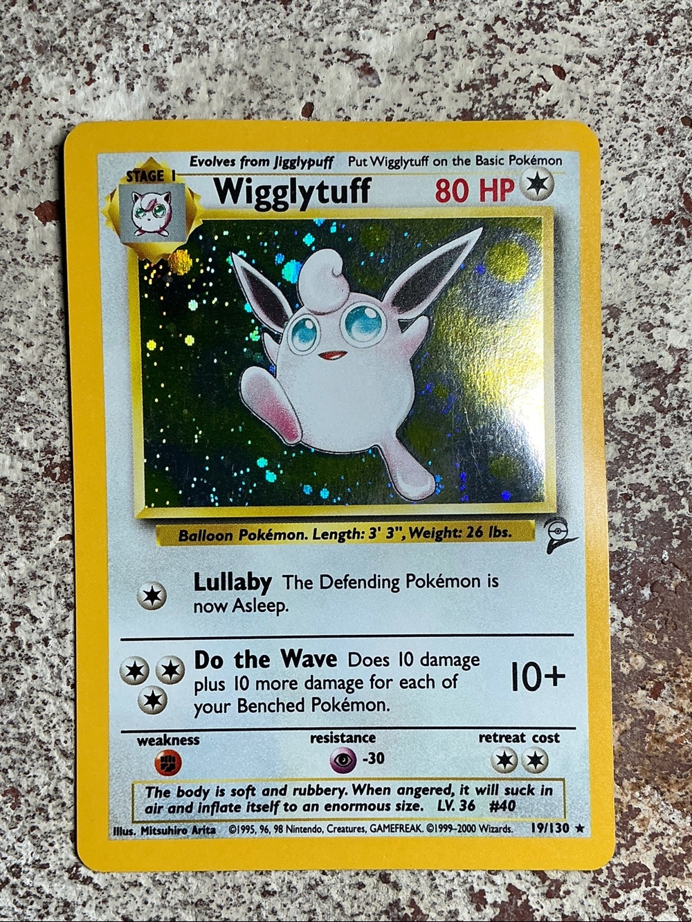 Wigglytuff Holographic Pokémon Card - Pink & White